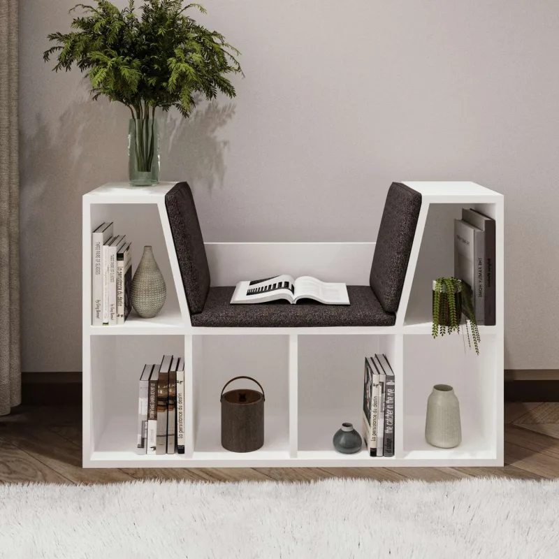 Librería – 103cm x 63cm x 30cm – blanca – tablero de partículas recubierto de melamina