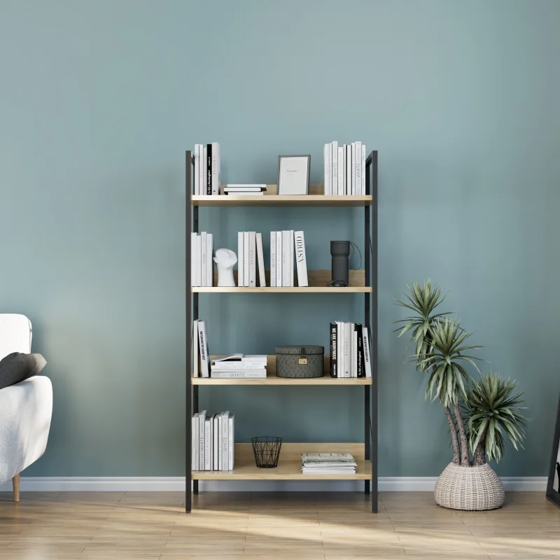 Librería – 73 cm x 136 cm x 35 cm – roble – tablero de partículas recubierto de melamina