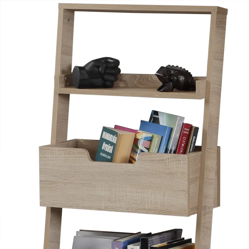 Librería – 59 cm x 120 cm x 35 cm – roble claro – tablero de partículas recubierto de melamina