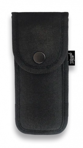 Funda Dingo Color Negro De Nylon Acolchado 15x7 Cm Sistema De Cierre Broche 34043