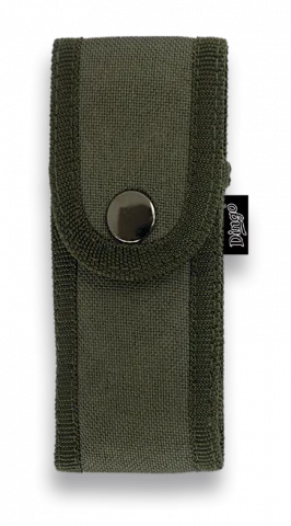 Funda para Navaja Dingo de color Verde de Nylon Acolchado 13.5x5.5 cm con Sistema de Cierre de Broche 34073