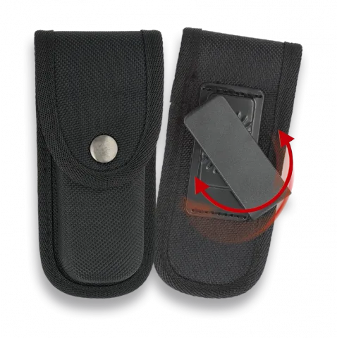 Funda Para Navaja De Nylon Negra 14.5x6 Cm Sistema De Cierre Broche 34080