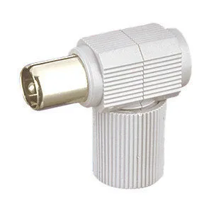 Conector de antena coaxial acodado Macho Electro DH. Color Gris10.536/G 8430552010325