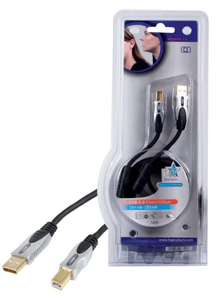 HQ Cable USB 2.0 de alta calidad de 1,80 M macho conectores bañados en oro NE937105