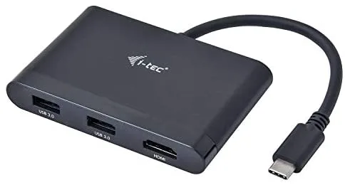 i-tec USB-C 4K HDMI/USB Adaptador con Power Delivery Función 1x HDMI 2x USB 3.0 1x USB-C Power Delivery/Data para Windows MacOS Android ChromeOS