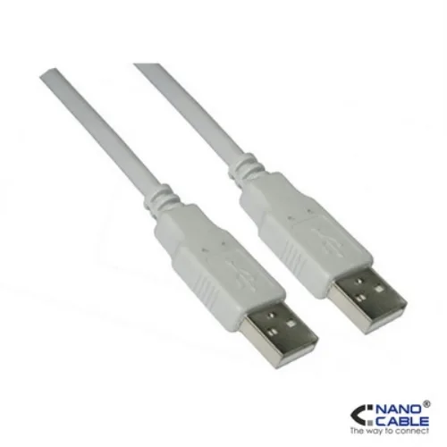 NanoCable 10.01.0303 - Cable USB 2.0, tipo A/M-A/M, macho-macho Beige, 2mts
