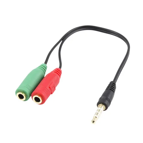 Cable adaptador de audio ewent jack 3.5mm macho a jack 3.5mm hembra x2 negro 0.15m