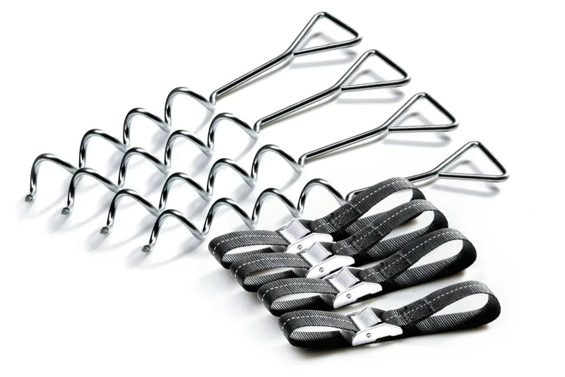 Salta Trampoline Unisex Juventud Trampoline Befestigungs-Set: 4 Sturmhaken en Spriralbauweise Plata 30.48 cm