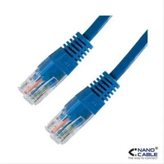 NanoCable 10.20.0100-BL - Cable de red Ethernet RJ45 Cat.5e UTP AWG24, azul, latiguillo de 0.5mts