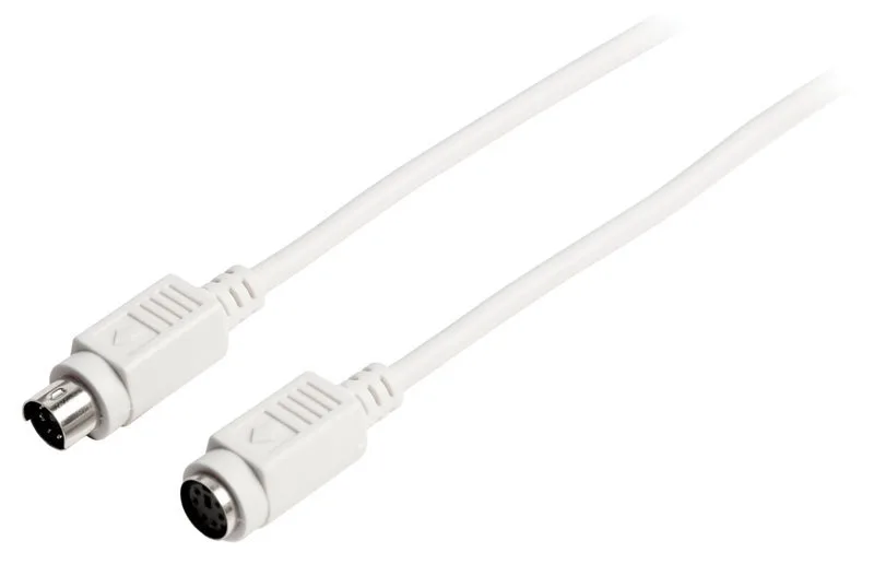 Valueline Cable alargador PS2 macho - PS2 hembra de 2 metros en color marfil, para teclado y ratón