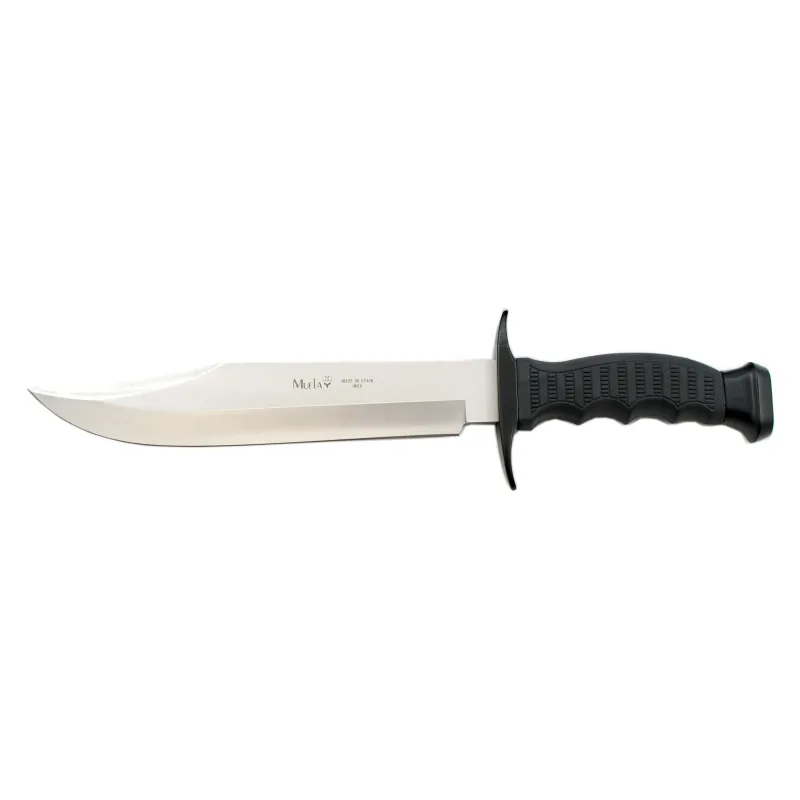 Cuchillo Muela Big Mountain 95-221, puño de goma de 12,5 cm, zamak negro, hoja de 22 cm, peso 410 gramos + tarjeta multiusos de regalo