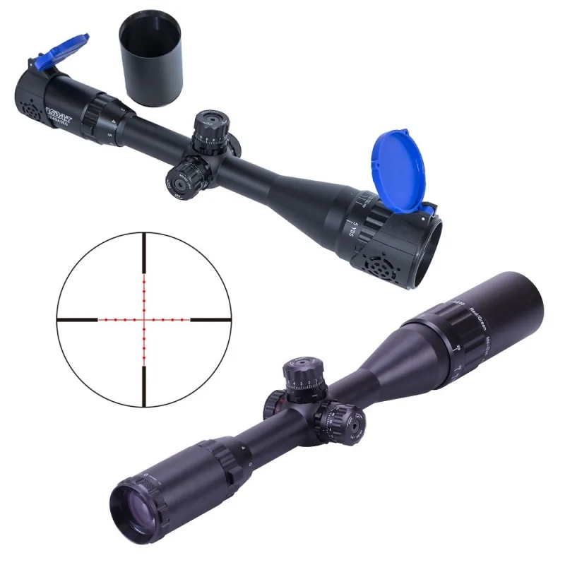 Visor carabina caza 3-9x40 mm Retícula AO Mildot Iluminada incluye tapas protectoras abatibles