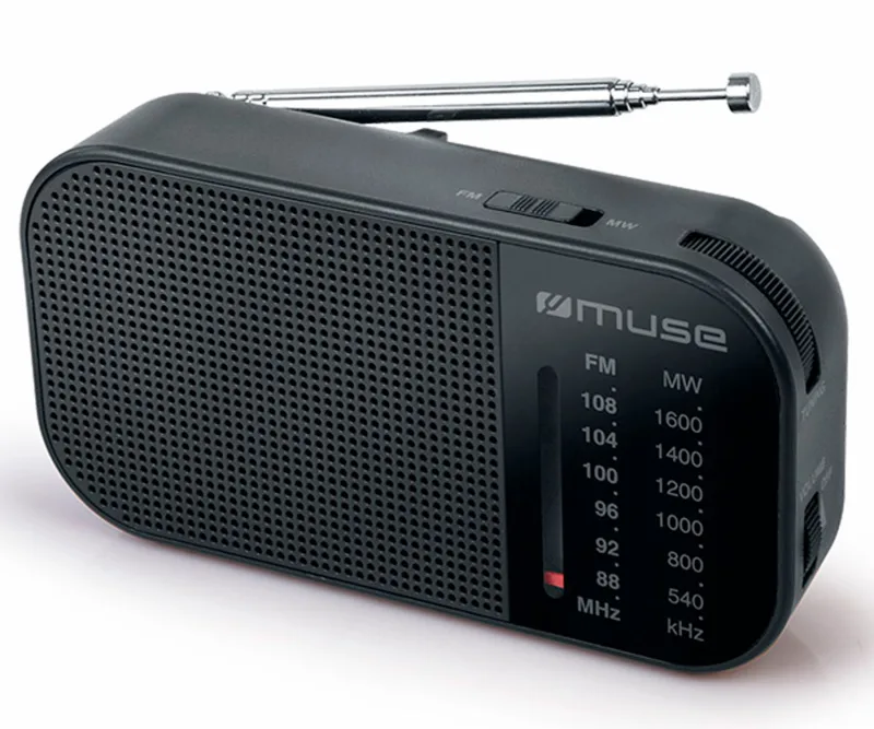 Muse M-025 R Negro Radio ANALÓGICA Am/FM PORTÁTIL con Altavoz Integrado