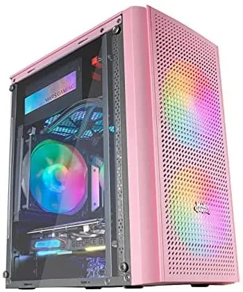 Mars Gaming MC300P Caja PC Micro ATX Cristal Templado 3xVentilador FRGB Rosa