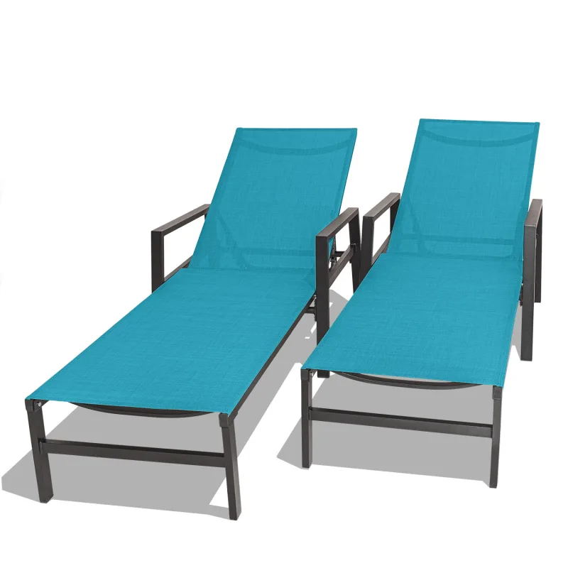 Tigri - Juego de 2 tumbonas de aluminio y textileno