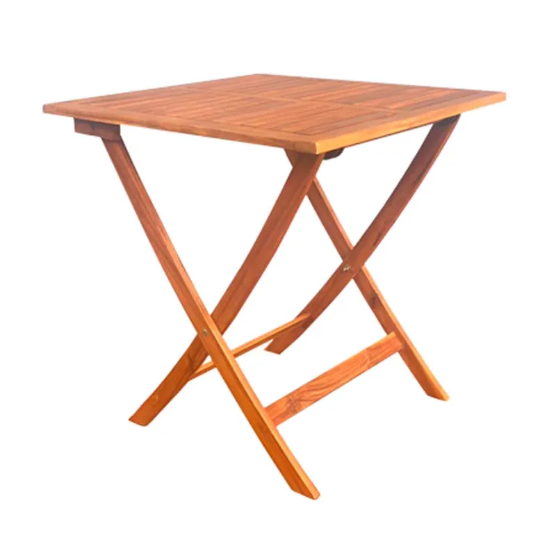 Impression Pattaya - Mesa cuadrada de madera de acacia, plegable