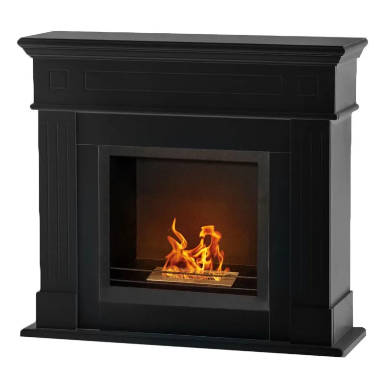 Cambridge - Chimenea de bioetanol de suelo en madera 110x37xH102 cm