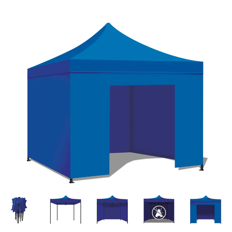 Taman 3x3 - Gazebo de jardín plegable con toldos laterales y mosquiteras