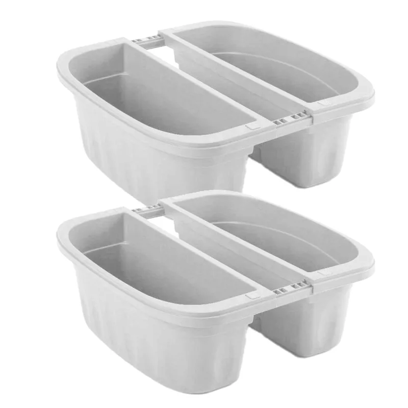 Klunia 40 - Juego De 2 Balcones Dobles De 40Cm Con Ganchos Ajustables Y Reserva De Agua