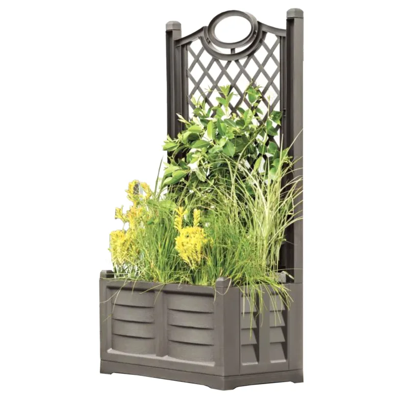 Jardinera con celosía con espaldera 80x42,5xH150 cm