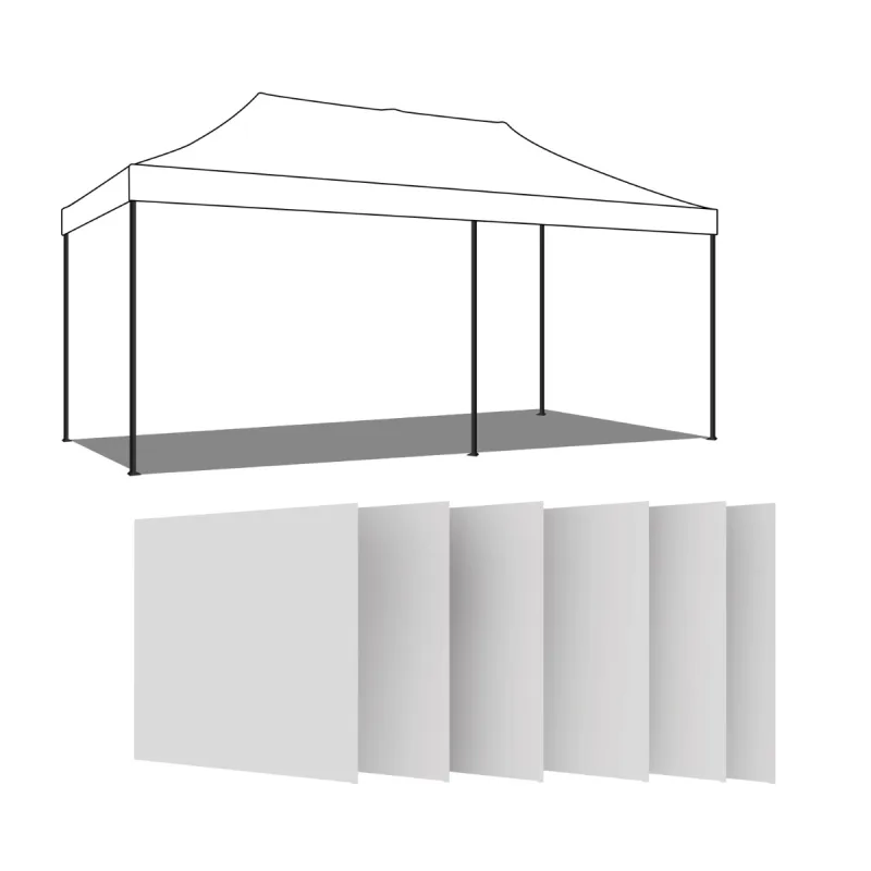Juego de 6 Lonas Laterales Para Gazebo 3X6M Con Velcro
