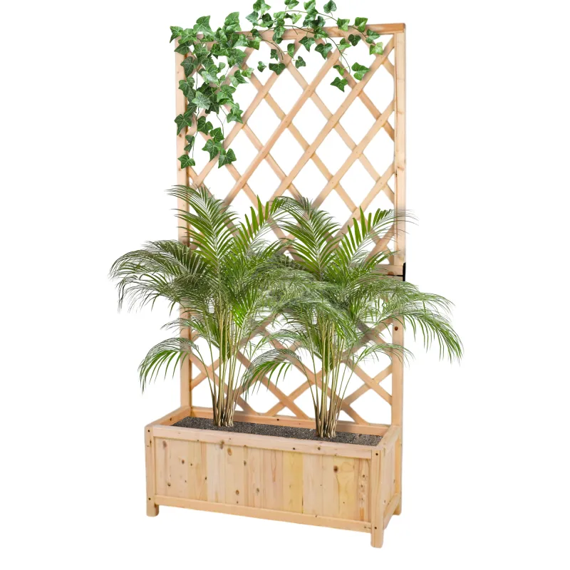 Dorothy - Jardinera de madera de cedro impregnada con espaldera H180 cm