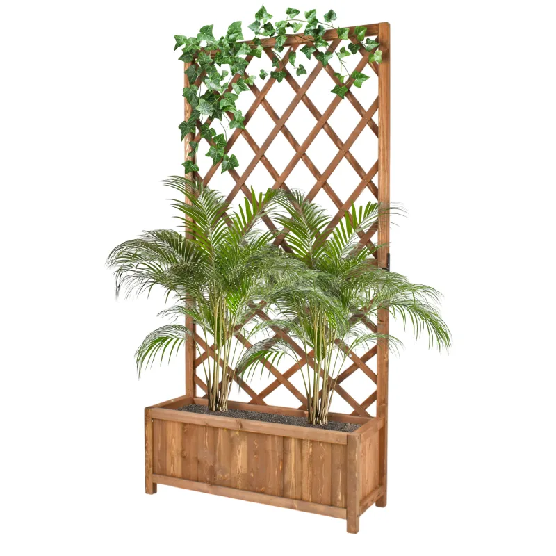 Dorothy - Jardinera de madera de cedro impregnada con espaldera H180 cm