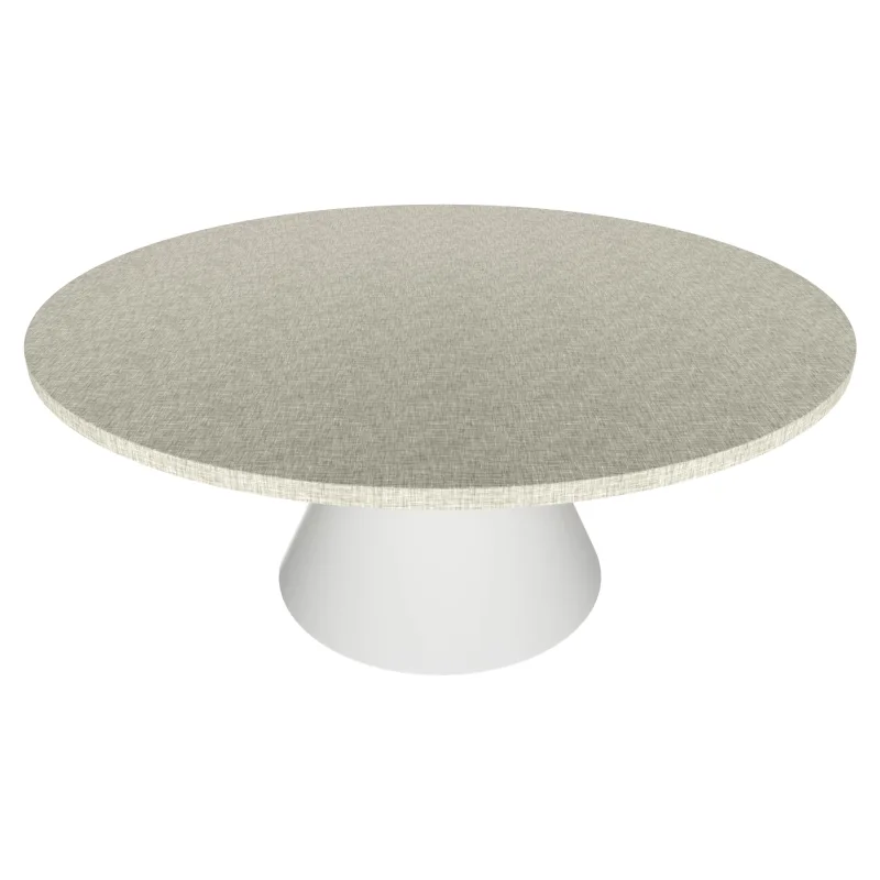 Artù White - Mesa de comedor redonda ⌀ 120 cm de madera laminada con base de cono metálico