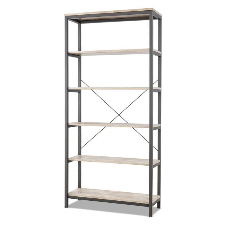 Ganbaru - Librería estantería 6 niveles 80x30xH180 cm estilo industrial