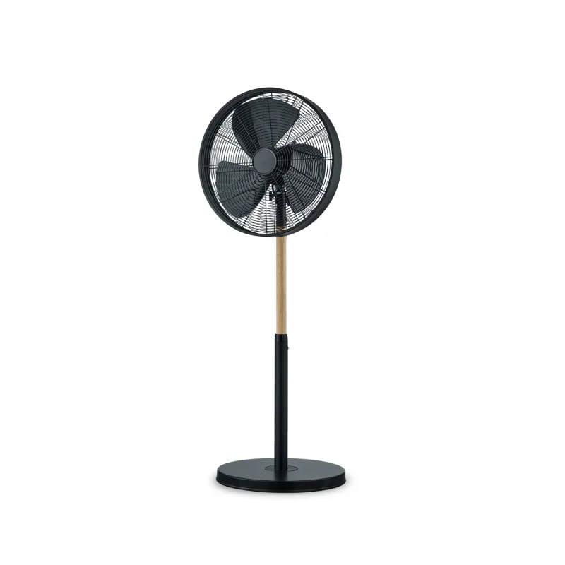 Viking - Ventilador de pie oscilante e inclinable Ø45 cm negro mate