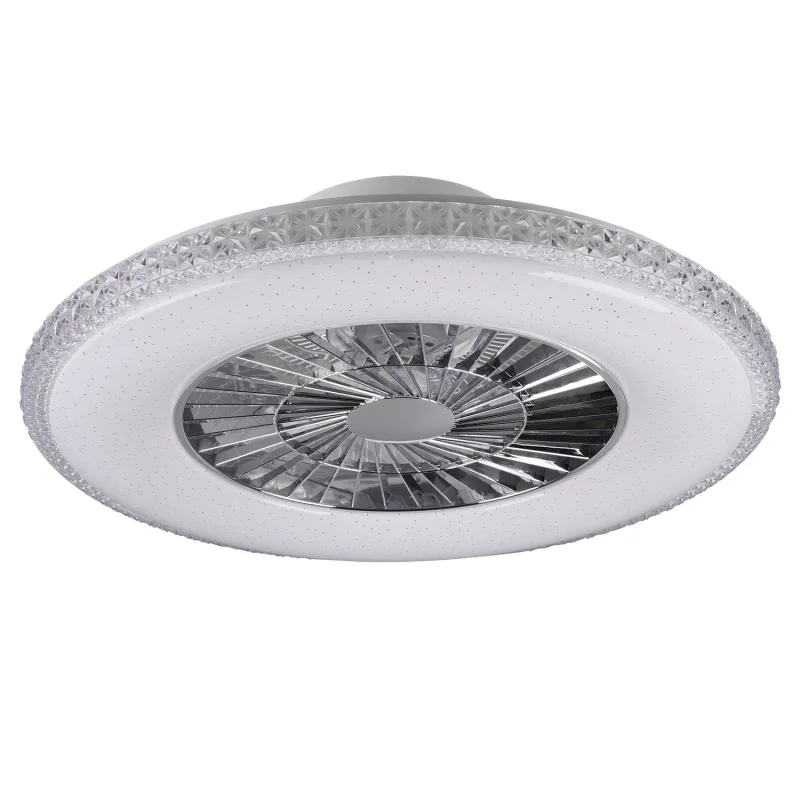 Harstad - Ventilador de techo con LED SMD 38W Ø60 cm con función verano-invierno cromado