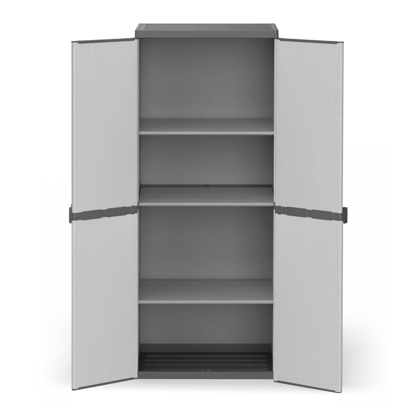 Armario en resina con estantes 2 puertas, (interior/exterior) 68x40xH165 cm