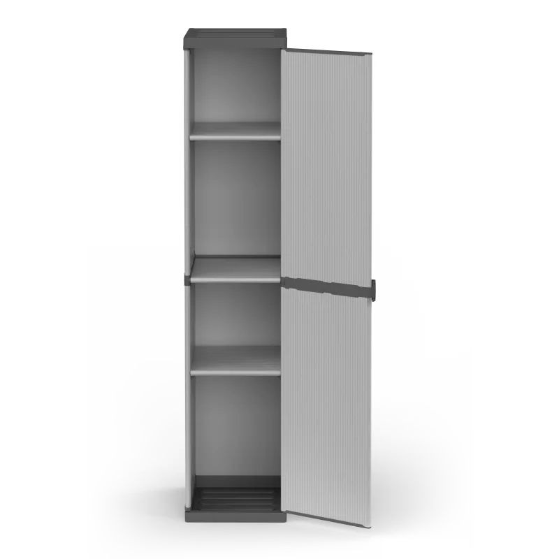 Armario alto en resina 1 puerta con estantes ajustables (interior/exterior) 34x40xH165 cm