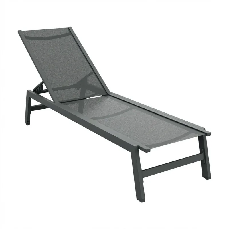 Nilo - Tumbona de jardín playa piscina 192x55x30 cm en aluminio y textileno