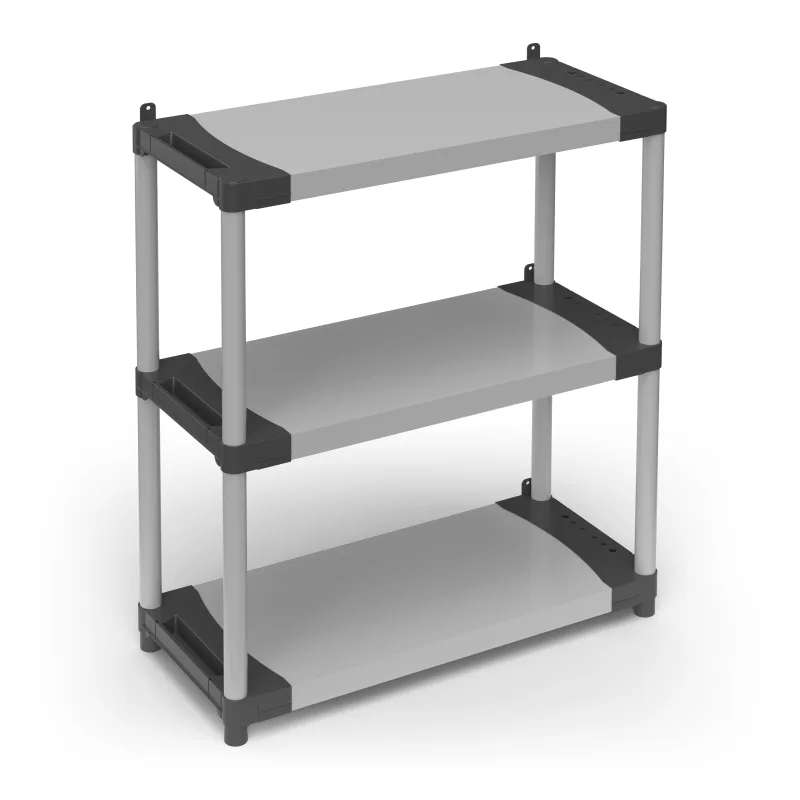 Estantería en resina PVC 3 estantes capacidad 80 Kg, 80x40xH85 cm