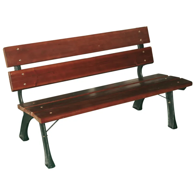 Hyde Park Junior - Banco de jardín de madera y hierro fundido