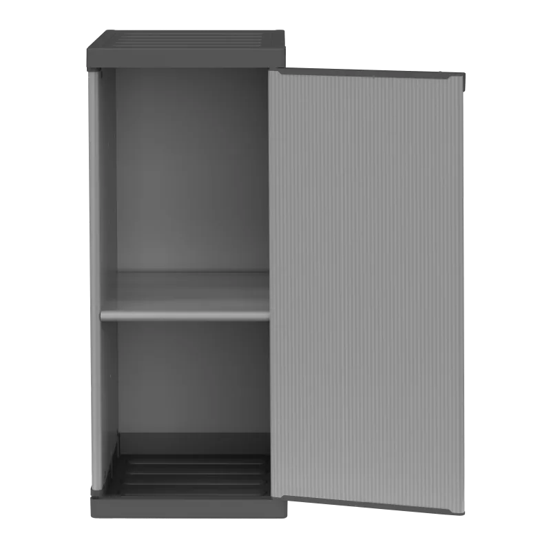 Armario en resina 1 puerta con estante ajustable (interior/exterior) 34x40xH85 cm