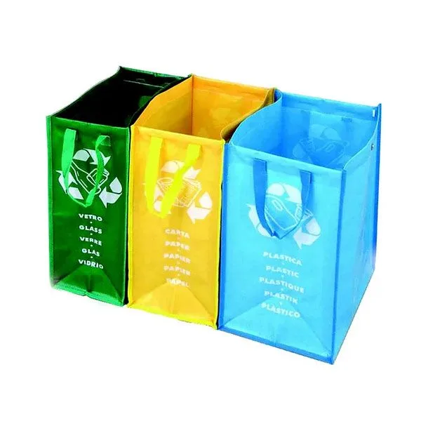 Kit de bolsas para reciclaje (bolsas para papel/vidrio/plástico)