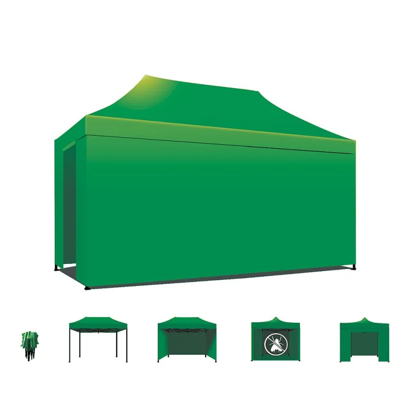 Taman 3x4,5 - Gazebo de jardín plegable con toldos laterales y mosquiteras