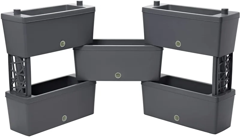 Brick - Kit 5 Jardineras modulares con un sistema de autorriego