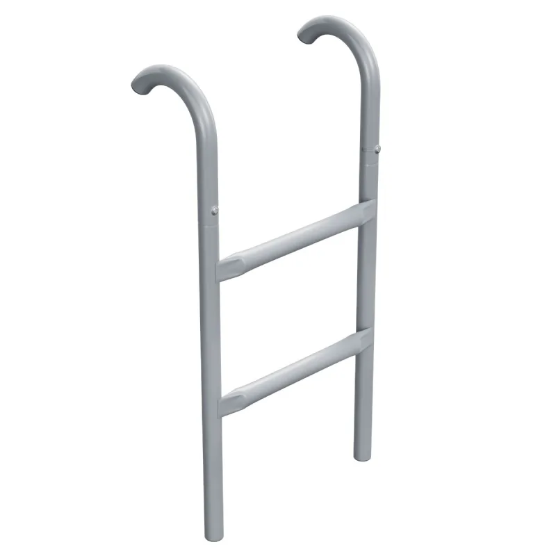 Jumpoo - Escalera de apoyo multiuso de 2 peldaños H65 cm para trampolines, casa y jardín en hierro gris