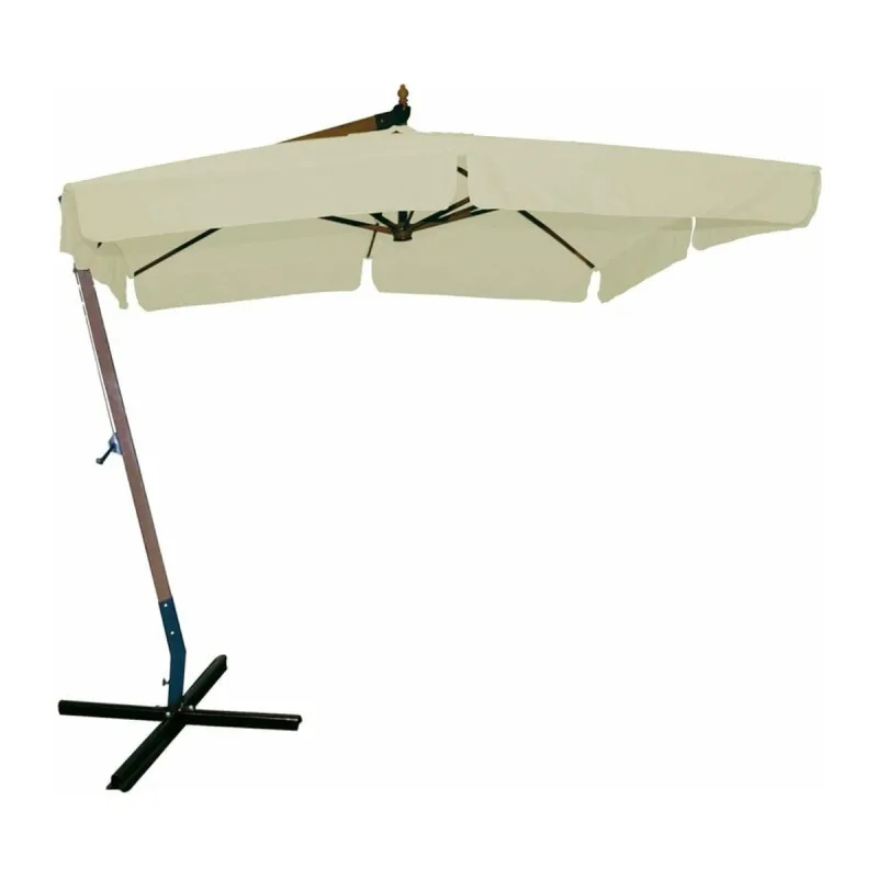 Parasol de jardín lateral de madera con tela hexagonal 3x3 M