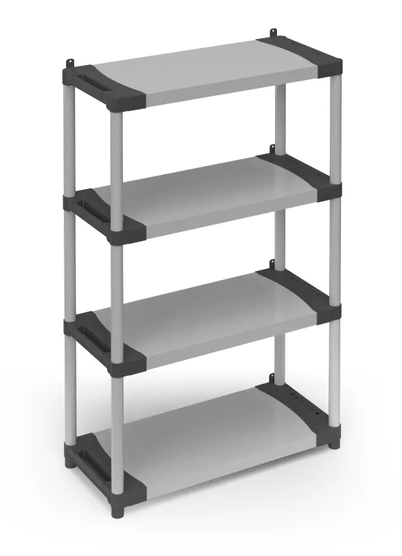 Estantería en resina PVC 4 estantes capacidad 80 Kg, 80x40xH165 cm