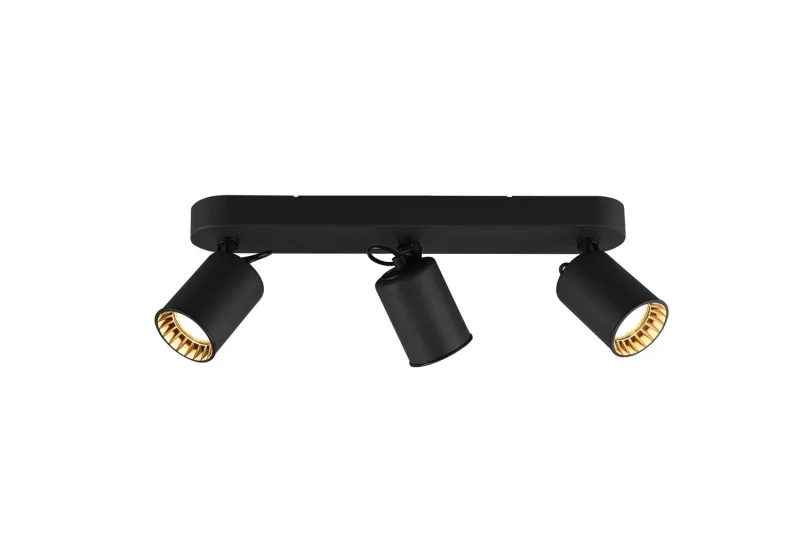 Pago Barra 3 Spots Cilindri Metallo Nero L. 41Cm