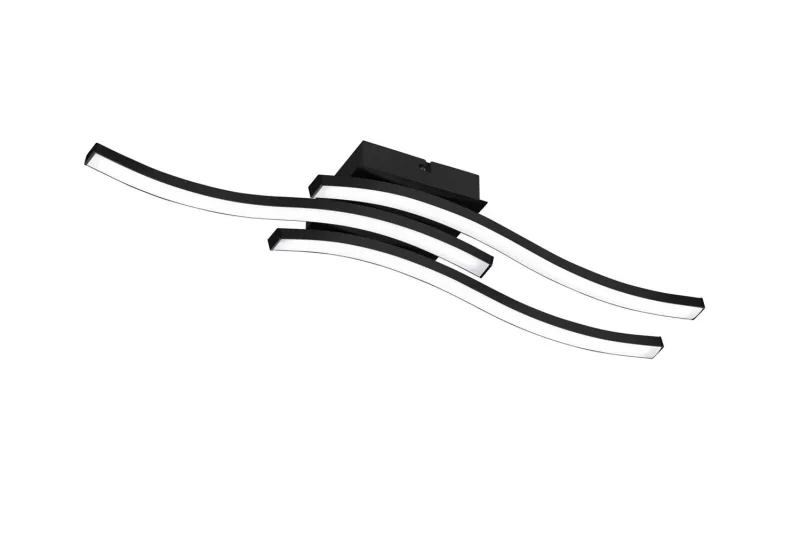 Route Plafoniera Led 3 Bacchette Ondulate Antracite L. 54Cm