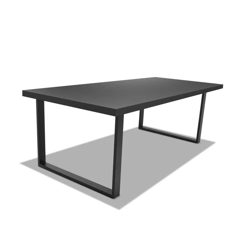 Mesa de comedor de madera y metal - patas negras cuadrados - 220x100 cm