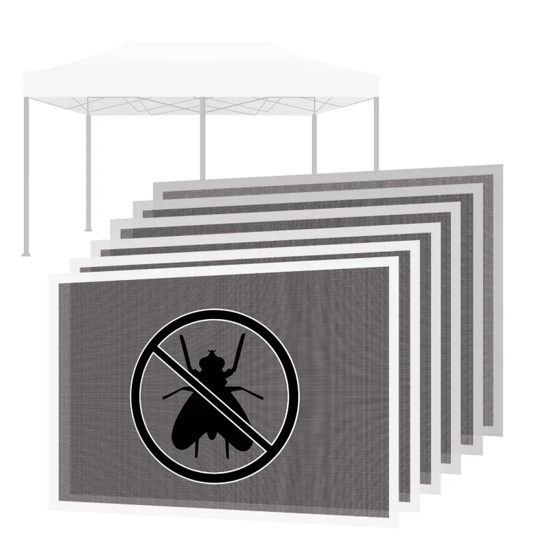 Juego de 6 mosquiteras para gazebo de jardin 3x6 m - con velcro