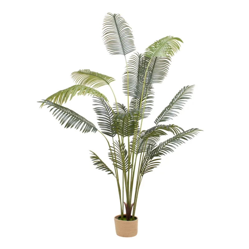 Kentia 210 - Planta Tropical Artificial Decorativa Kentia H210 cm para Interior Exterior con Maceta Beige