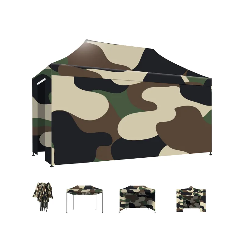 Taman 3x4,5 - Gazebo de jardín plegable con toldos laterales y mosquiteras