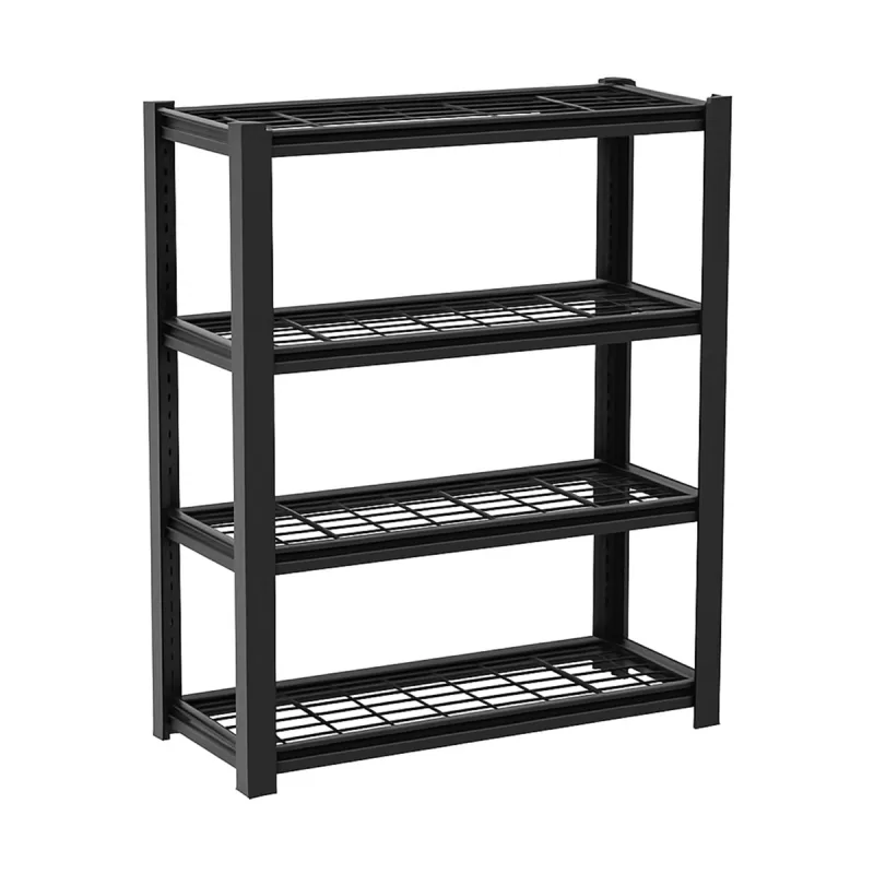 Mesh 150 - Estantería de metal 150x100x50 cm con 4 baldas de rejilla capacidad de carga 1365 kg negro